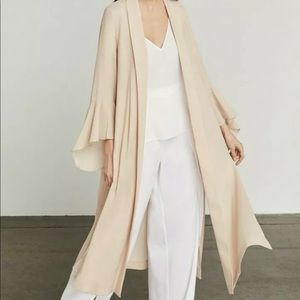 BCBG DINA FLOUNCED SLEEVE ROBE SIDE SLITS JKT